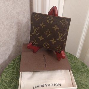 red and monogram louis vuittons wallet